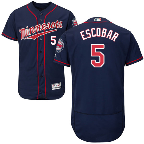 Minnesota Twins #5 Eduardo Escobar Navy Blue Flexbase Authentic Collection Stitched Jersey Men's