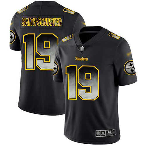Pittsburgh Steelers #19 JuJu Smith-Schuster Black Men's Stitched Vapor Untouchable Limited Smoke Fashion Jersey Men's