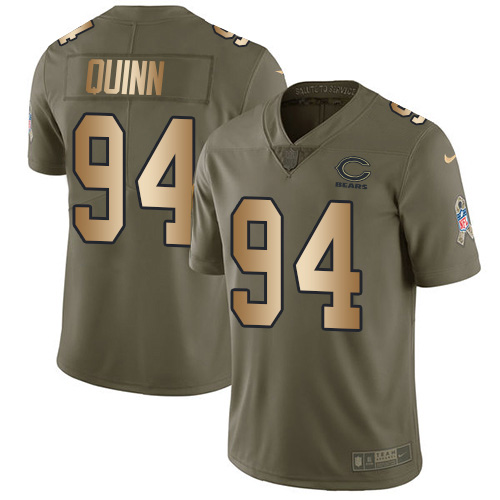 Chicago Bears #94 Robert Quinn Olive/Gold Men's Stitched Limited 2017 Salute To Service Jersey Men's