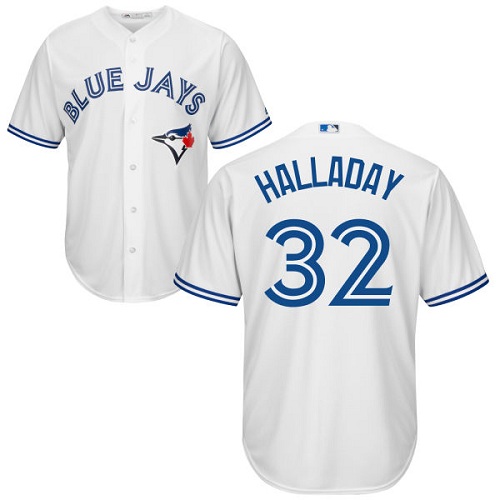 Toronto Blue Jays #32 Roy Halladay White Cool Base Stitched Youth Jersey Youth
