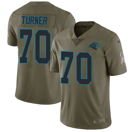 Carolina Panthers #70 Trai Turner Olive Men's Stitched Limited 2017 Salute To Service Jersey Men's