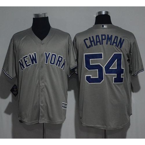 New York Yankees #54 Aroldis Chapman Grey New Cool Base Stitched Jersey Men's