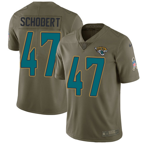 Jacksonville Jaguars #47 Joe Schobert Olive Men's Stitched Limited 2017 Salute To Service Jersey Men's