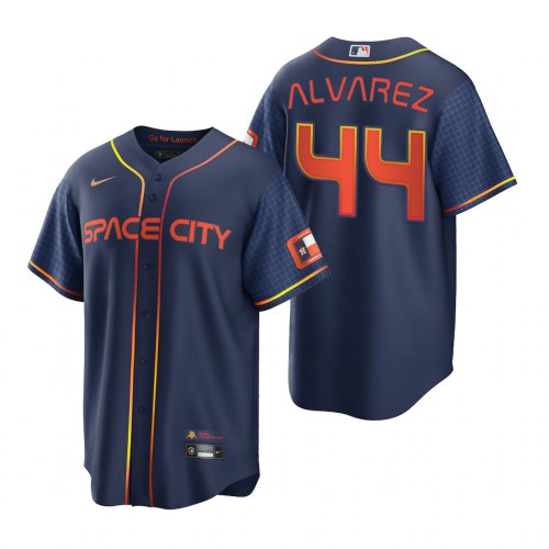Houston Houston Astros #44 Yordan Alvarez Navy Men's Game 2022 City Connect Jersey Men's