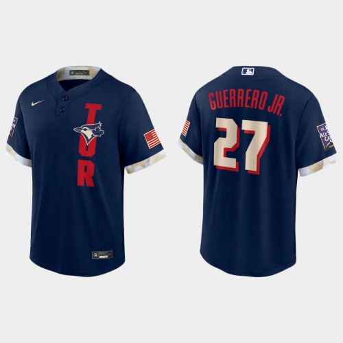 Toronto Toronto Blue Jays #27 Vladimir Guerrero Jr. 2021 All Star Game Fan's Version Navy Jersey Men's