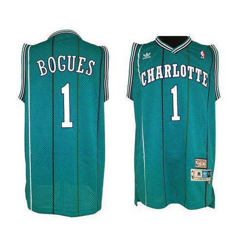 Charlotte Hornets #1 Muggsy Bogues Green Charlotte Charlotte Hornets Stitched Jersey Mens