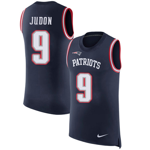 Patriots #9 Matt Judon Navy Blue Team Color Men's Stitched Limited Rush Tank Top Jersey