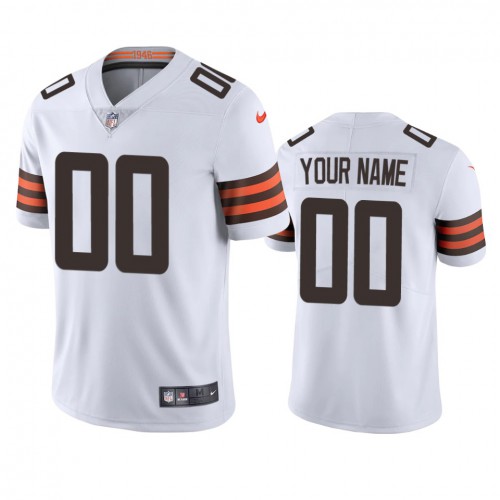 Cleveland Browns Custom Men's White 2020 Vapor Limited Jersey