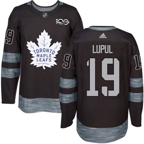 Adidas Maple Toronto Maple Leafs #19 Joffrey Lupul Black 1917-2017 100th Anniversary Stitched Jersey Men's