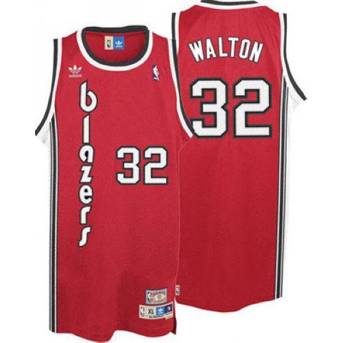 Portland Trail Blazers #32 Bill Walton Red Throwback Stitched Jersey Mens
