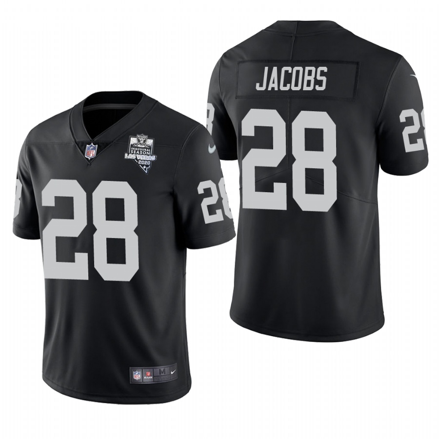 Las Vegas Raiders #28 Josh Jacobs Men's 2020 Inaugural Season Vapor Limited Jersey Black
