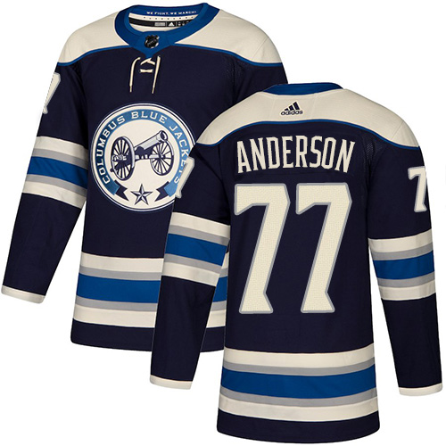 Adidas Columbus Blue Jackets #77 Josh Anderson Navy Blue Alternate Authentic Stitched Jersey Men's