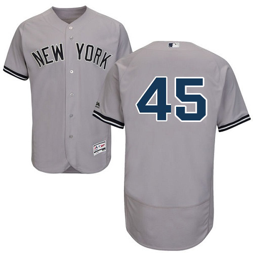 New York Yankees #45 Luke Voit Grey Flexbase Authentic Collection Stitched Jersey Men's
