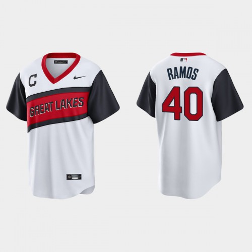 Cleveland Guardians #40 Wilson Ramos Men's White 2021 Little League Class Game Jersey Men's