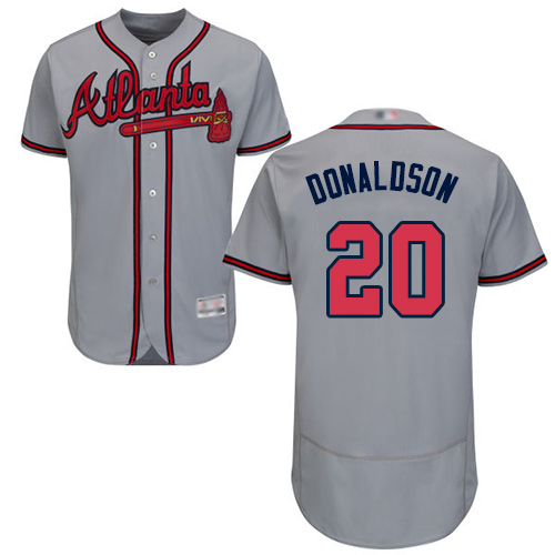 Atlanta Braves #20 Josh Donaldson Grey Flexbase Authentic Collection Stitched Jersey Men's