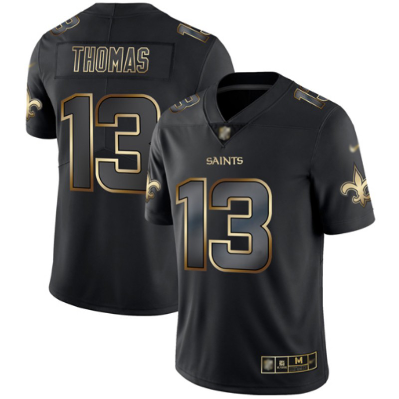 Saints #13 Michael Thomas Black/Gold Men's Stitched Vapor Untouchable Limited Jersey