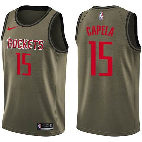 Houston Rockets #15 Clint Capela Green Salute to Service Youth Swingman Jersey Youth