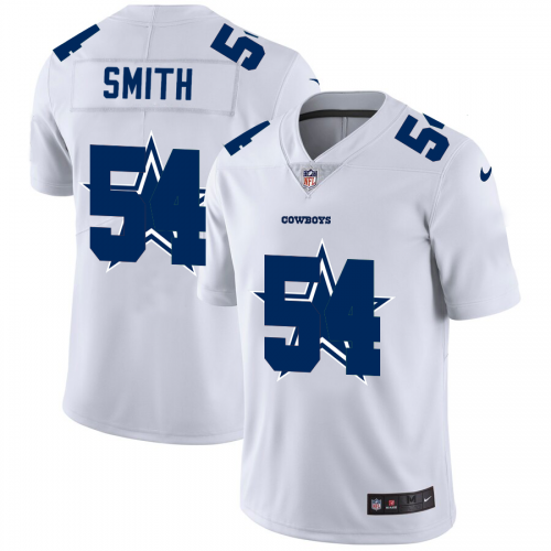 Dallas Dallas Cowboys #54 Jaylon Smith White Men's Team Logo Dual Overlap Limited Jersey Men's