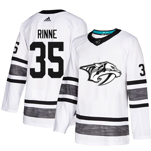 Adidas Nashville Predators #35 Pekka Rinne White Authentic 2019 All-Star Stitched Jersey Men's