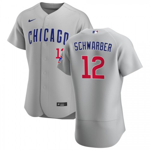 Chicago Chicago Cubs #12 Kyle Schwarber Men's Gray Road 2020 Authentic Team Jersey Men's