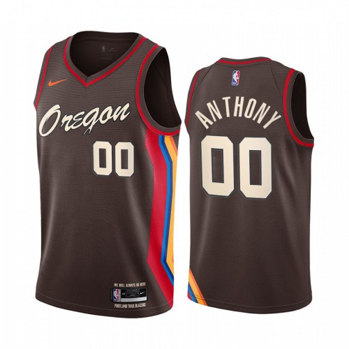 Portland Trail Blazers #00 Carmelo Anthony Chocolate Womens Swingman 2020-21 City Edition Jersey Womens