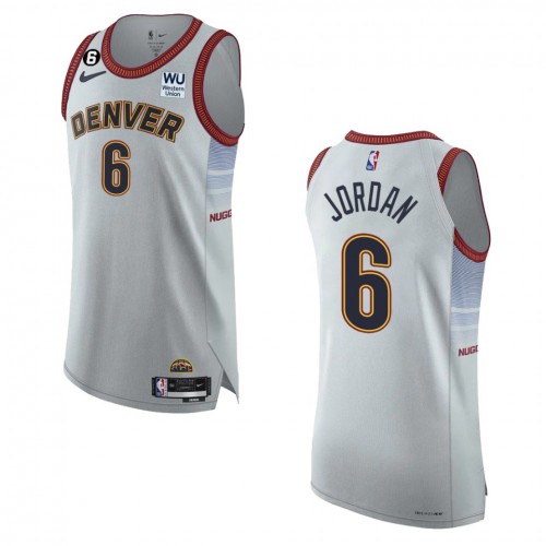 Denver Denver Nuggets #6 DeAndre Jordan Silver 2022-23 Authentic Jersey - City Edition Mens
