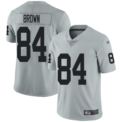 Las Vegas Raiders #84 Antonio Brown Silver Men's Stitched Limited Inverted Legend Jersey Men's