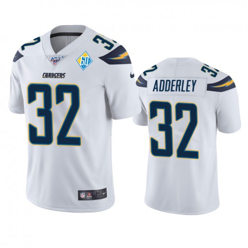 Los Angeles Los Angeles Chargers #32 Nasir Adderley White 60th Anniversary Vapor Limited Jersey Men's