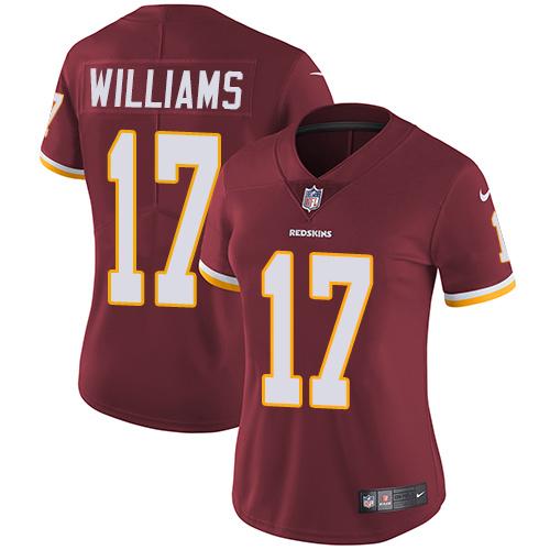 Washington Commanders #17 Doug Williams Burgundy Red Team Color Women's Stitched Vapor Untouchable Limited Jersey Womens