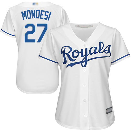 Kansas City Royals #27 Raul Mondesi White Home Women's Stitched Jersey Womens