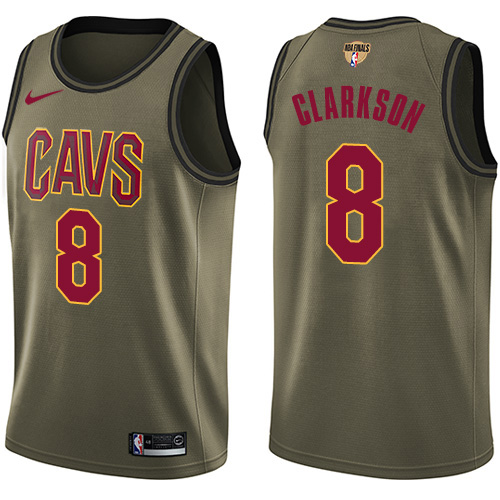 Cleveland Cavaliers #8 Jordan Clarkson Green Salute to Service The Finals Patch Youth Swingman Jersey Youth