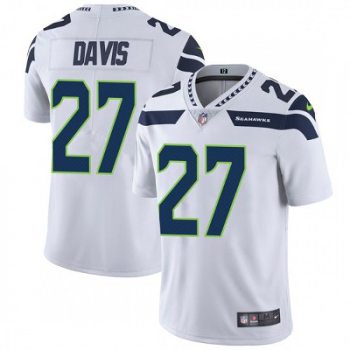 Seattle Seahawks #27 Mike Davis White Men's Stitched Vapor Untouchable Limited Jersey Men's