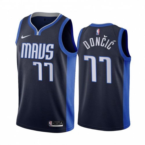Dallas Dallas Mavericks #77 Luka Doncic Navy Swingman 2020-21 Earned Edition Jersey Mens