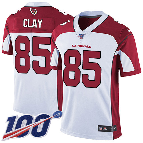 Arizona Cardinals #85 Charles Clay White Men's Stitched 100th Season Vapor Limited Jersey Men's