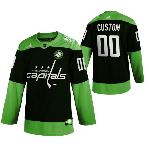 Washington Capitals Custom Men's Adidas Green Hockey Fight nCoV Limited Jersey
