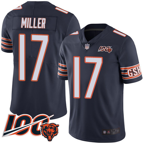 Chicago Bears #17 Anthony Miller Navy Blue Team Color Youth Stitched 100th Season Vapor Limited Jersey Youth