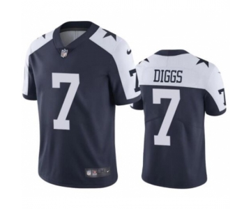 Men's Womens Youth Kids Dallas Cowboys #7 Trevon Diggs Navy Blue Thanksgiving Stitched Vapor Untouchable Limited Throwback Jersey