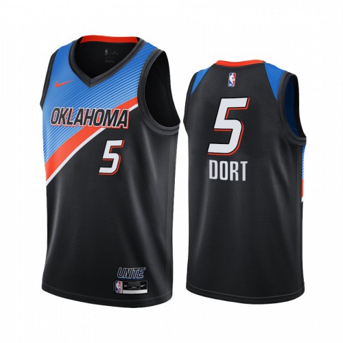 Oklahoma City Thunder #5 Luguentz Dort Black Womens Swingman 2020-21 City Edition Jersey Womens