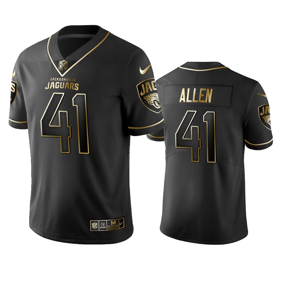 Jaguars #41 Josh Allen Men's Stitched Vapor Untouchable Limited Black Golden Jersey