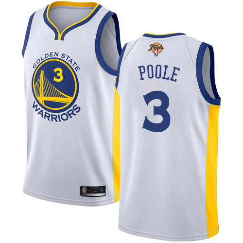 Golden State Warriors #3 Jordan Poole White 2022 Finals Swingman Association Edition Jersey Mens