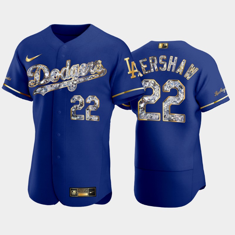Los Angeles Dodgers #22 Clayton Kershaw Men's Diamond Edition Jersey - Royal