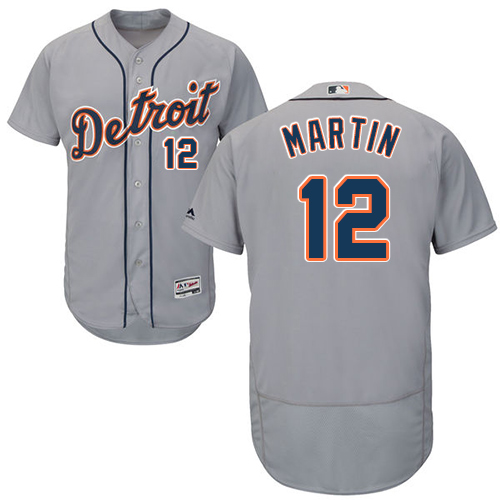 Detroit Tigers #12 Leonys Martin Grey Flexbase Authentic Collection Stitched Jersey Men's