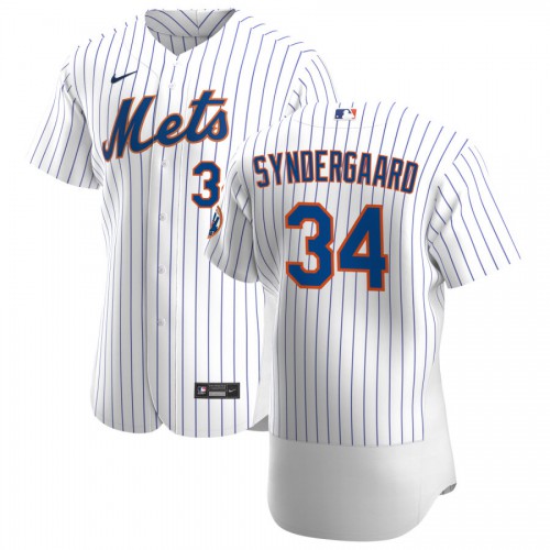 New York New York Mets #34 Noah Syndergaard Men's White Home 2020 Authentic Player Jersey Men's
