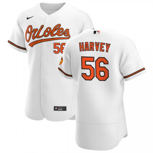Baltimore Baltimore Orioles #56 Hunter Harvey Men's White Home 2020 Authentic Player Jersey Men's