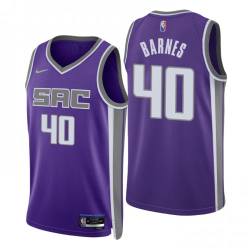 Sacramento Kings #40 Harrison Barnes Mens 2021-22 75th Anniversary Diamond Swingman Jersey - Icon Edition Mens