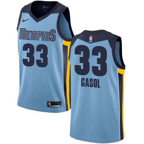 Memphis Grizzlies #33 Marc Gasol Light Blue Womens Swingman Statement Edition Jersey Womens