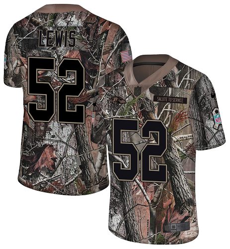 Ravens #52 Ray Lewis Camo Men's Stitched Limited Rush Realtree Jersey