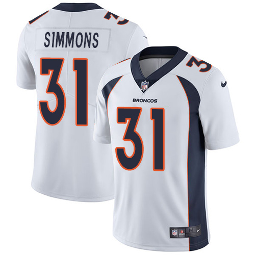 Broncos #31 Justin Simmons White Youth Stitched Vapor Untouchable Limited Jersey