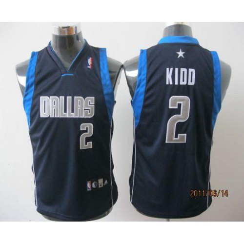 Dallas Mavericks #2 Jason Kidd Dark Blue Stitched Youth Jersey Youth