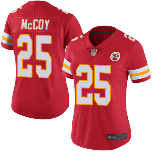 Kansas City Chiefs #25 LeSean McCoy Red Team Color Women's Stitched Vapor Untouchable Limited Jersey Womens